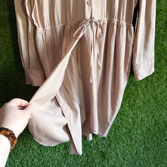 NWT Alice + Olivia Dusty Pink Shirtdress - Picture 4 of 8